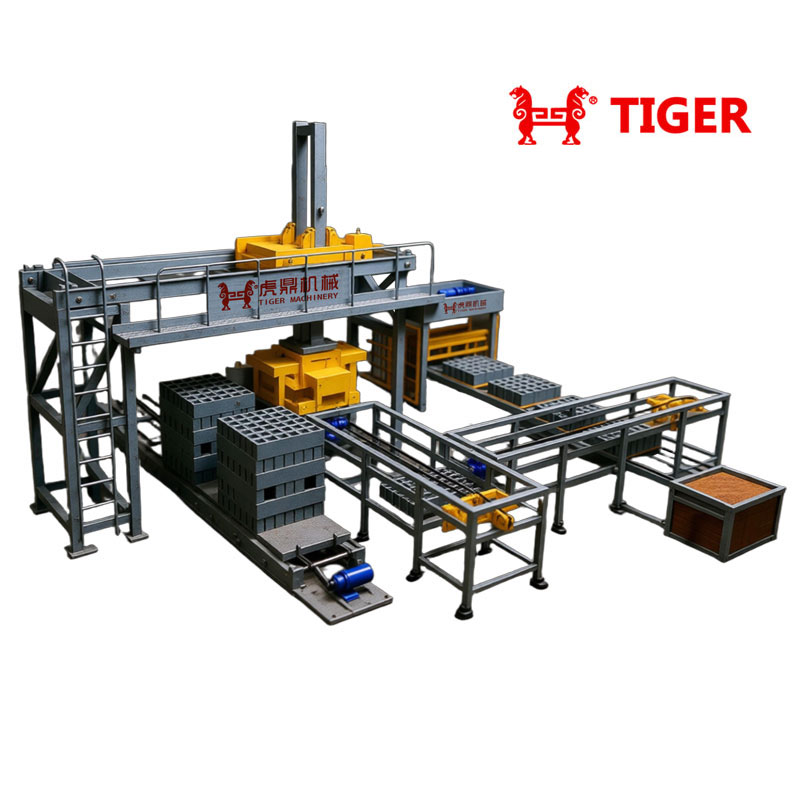 Gantry-type automatic concrete block cubing machine